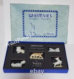 Wade First Whimsies Figurines Set 1 Box Fawn Spaniel Horse Poodle Squirrel 1953