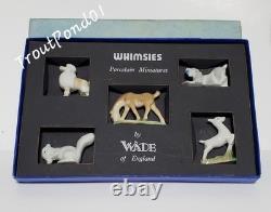 Wade First Whimsies Figurines Set 1 Box Fawn Spaniel Horse Poodle Squirrel 1953