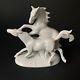 Wagner And Apel W&a Horse Figurine White Porcelain 11594 Wild Horses 4.5 Tall