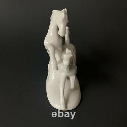 Wagner and Apel W&A Horse Figurine White Porcelain 11594 Wild Horses 4.5 tall