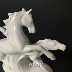 Wagner and Apel W&A Horse Figurine White Porcelain 11594 Wild Horses 4.5 tall