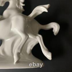 Wagner and Apel W&A Horse Figurine White Porcelain 11594 Wild Horses 4.5 tall