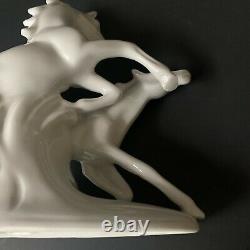 Wagner and Apel W&A Horse Figurine White Porcelain 11594 Wild Horses 4.5 tall