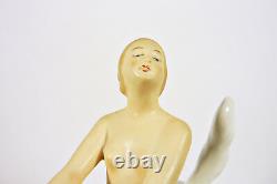 Wallendorf, Nude Lady Riding A Horse 7.4, Handpainted Porcelain Figurine