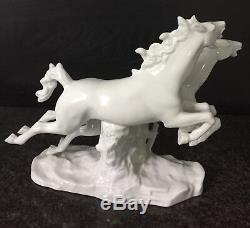 Wallendorf Vintage Art Deco Porcelain Figurine Horse Horses Running Jumping