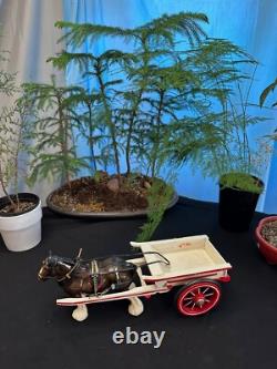 White Farm Cart with 1 Clydesdale John L. Black Collection