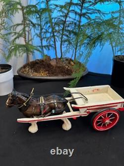 White Farm Cart with 1 Clydesdale John L. Black Collection