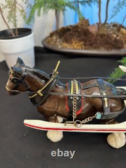 White Farm Cart with 1 Clydesdale John L. Black Collection