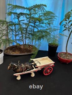White Farm Cart with 1 Clydesdale John L. Black Collection