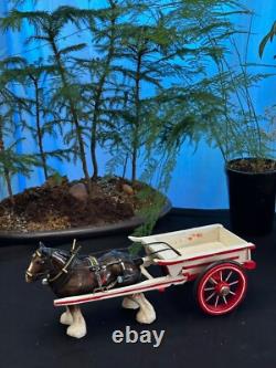 White Farm Cart with 1 Clydesdale John L. Black Collection