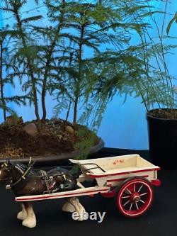 White Farm Cart with 1 Clydesdale John L. Black Collection