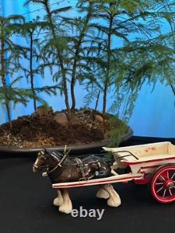 White Farm Cart with 1 Clydesdale John L. Black Collection