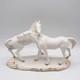 White Gilded Porcelain Horse Figurine Large Italy