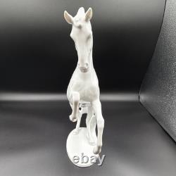 White Glazed Porcelain Sculpture of A Rearing Horse Germany 1950s