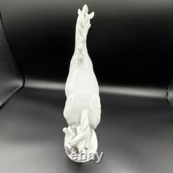 White Glazed Porcelain Sculpture of A Rearing Horse Germany 1950s