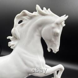 White Glazed Porcelain Sculpture of A Rearing Horse Germany 1950s
