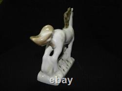 White Horse Figurine Polonsky Porcelain Handmade USSR Stamp Home Decoration Art