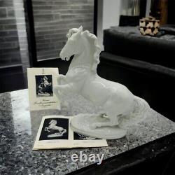 Wien Augarten Horse Porcelain Figurine Vienna Austria 1932 COA Porzellan White