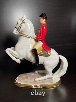 Wien Austria Porcelain Spanische Hofreitschule Spanish Horse And Rider Figurine