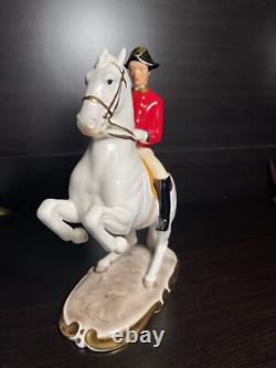 Wien Austria Porcelain Spanische Hofreitschule Spanish Horse And Rider Figurine