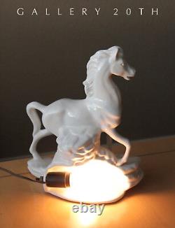 Wow! MID Century Horse Ceramic Sculpture! Vtg 50's Lamp Stallion Wild West Retro