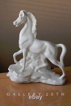 Wow! MID Century Horse Ceramic Sculpture! Vtg 50's Lamp Stallion Wild West Retro