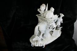 XL German Scheibe alsbach bisque porcelain group statue horse marked
