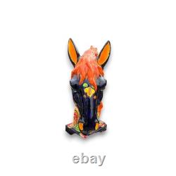 XL Talavera Horse Head Statue Colorful Handmade Mexican Pottery